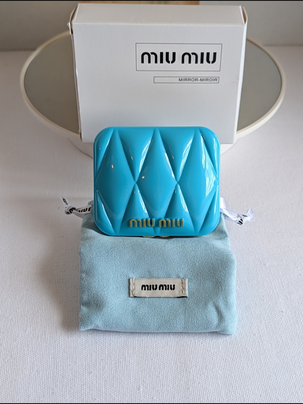 MIU MIU Turquoise Compact Mirror